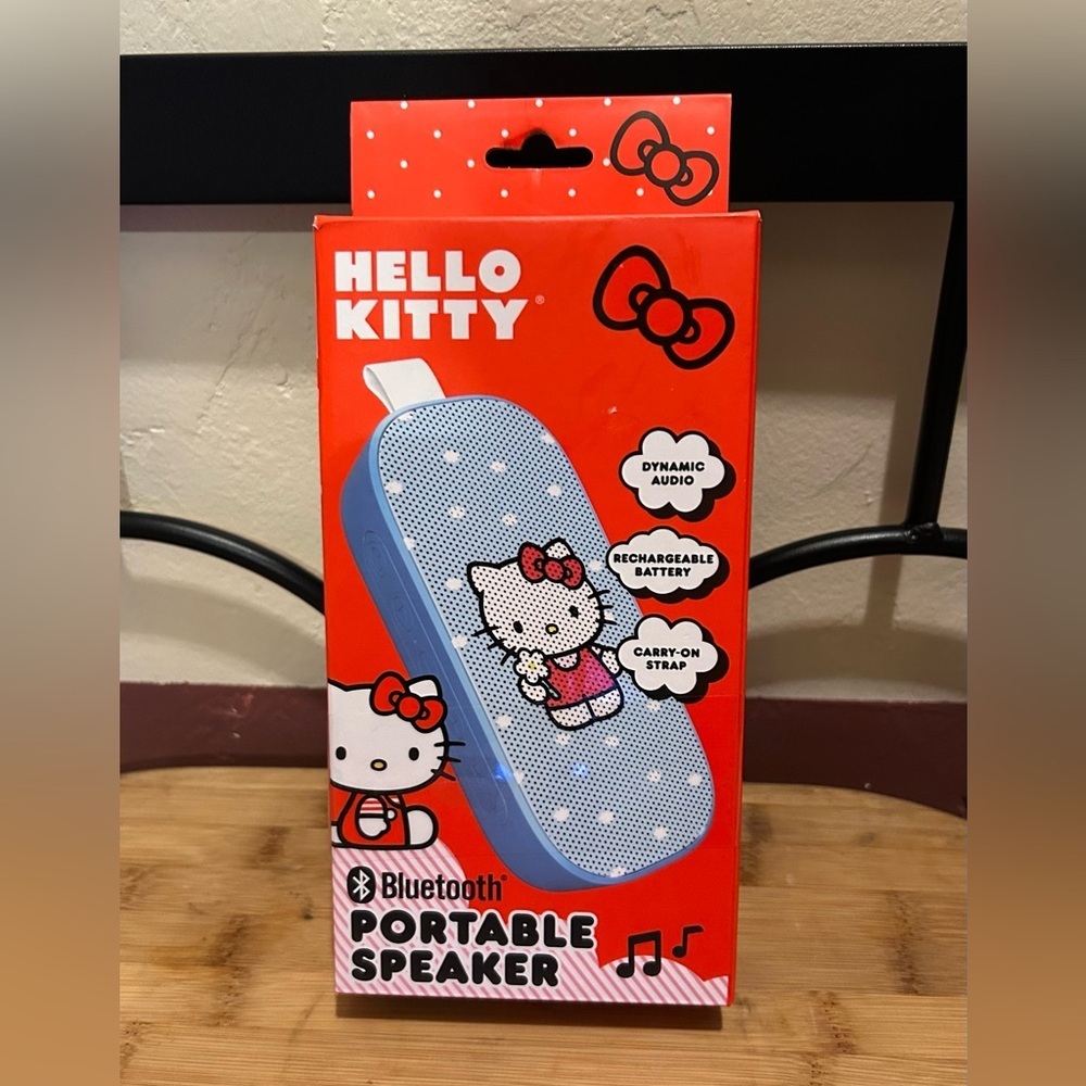 Hello Kitty Portable Bluetooth Speaker Made by Sanrio. Brand New With Tags.